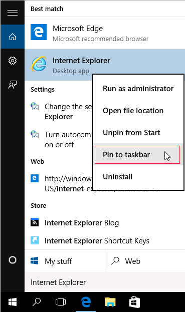 Pin To Taskbar